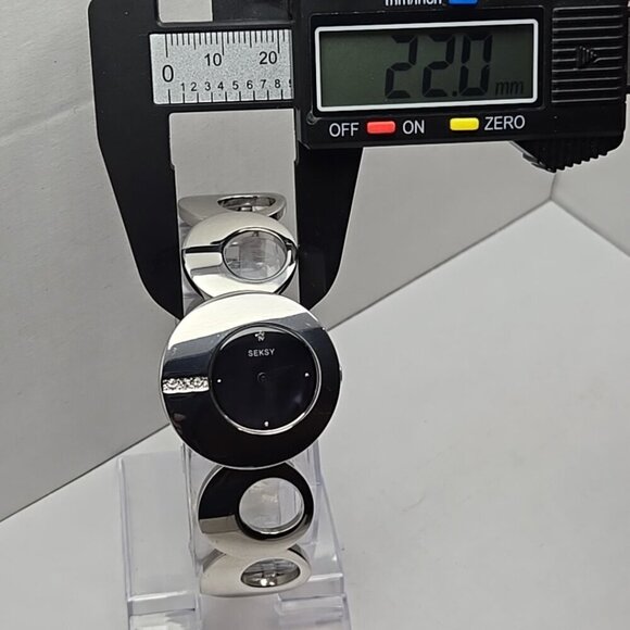 Womens Sekonda Seksy Silver Tone Crystals  4798S BKT Watch New Battery Art Deco - Picture 6 of 11